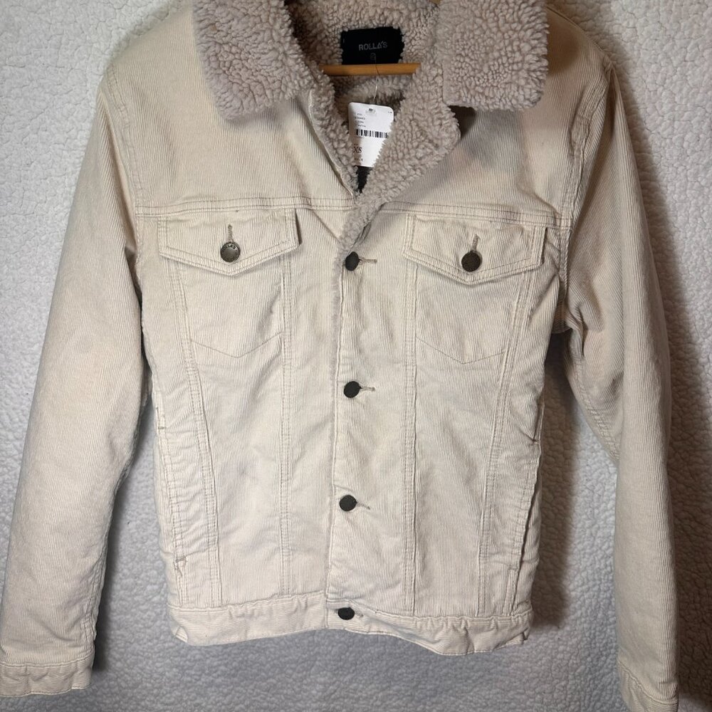 NWT Free People Rollas Denim Sherpa Jacket